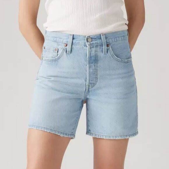 Levi's 501 Original Fit High Rise Mid-Thigh Shorts - Medium Wash W33 - Picture 1 of 4